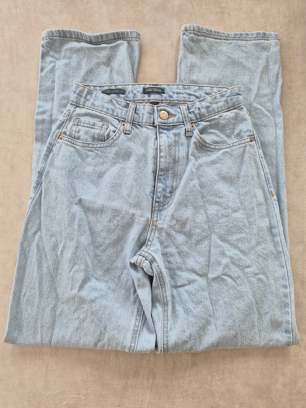 Wild Fable Glitter Sparkle 90s Relaxed Straight Leg Jeans Light Wash Size 00